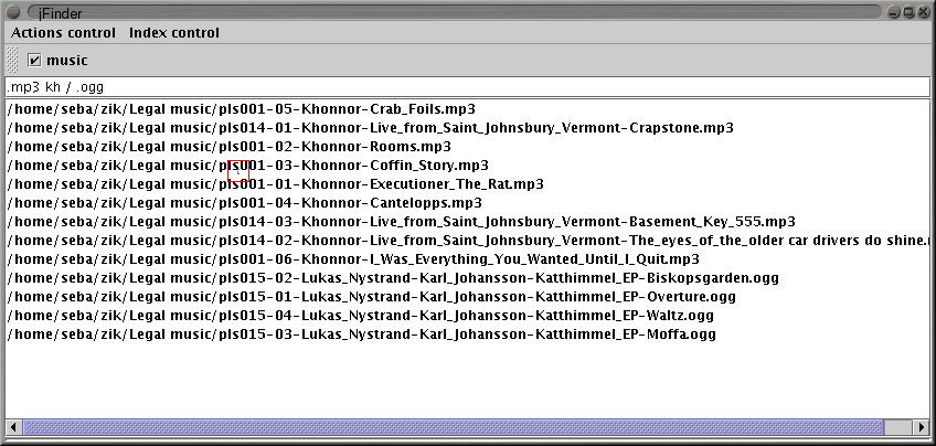 Right click on the list