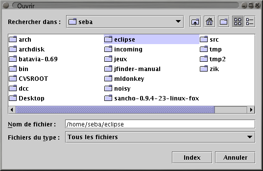 Folder Selection dialog box